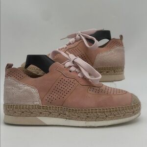 Kanna Made In Spain Blush-Gold-Silver Leather Espadrilles Sneaker Size EU36/US 7